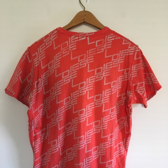 VTG Diesel Coral Spell Out Graphic All Over Print T-Shirt Womens Sz L Y2K - Picture 7 of 13
